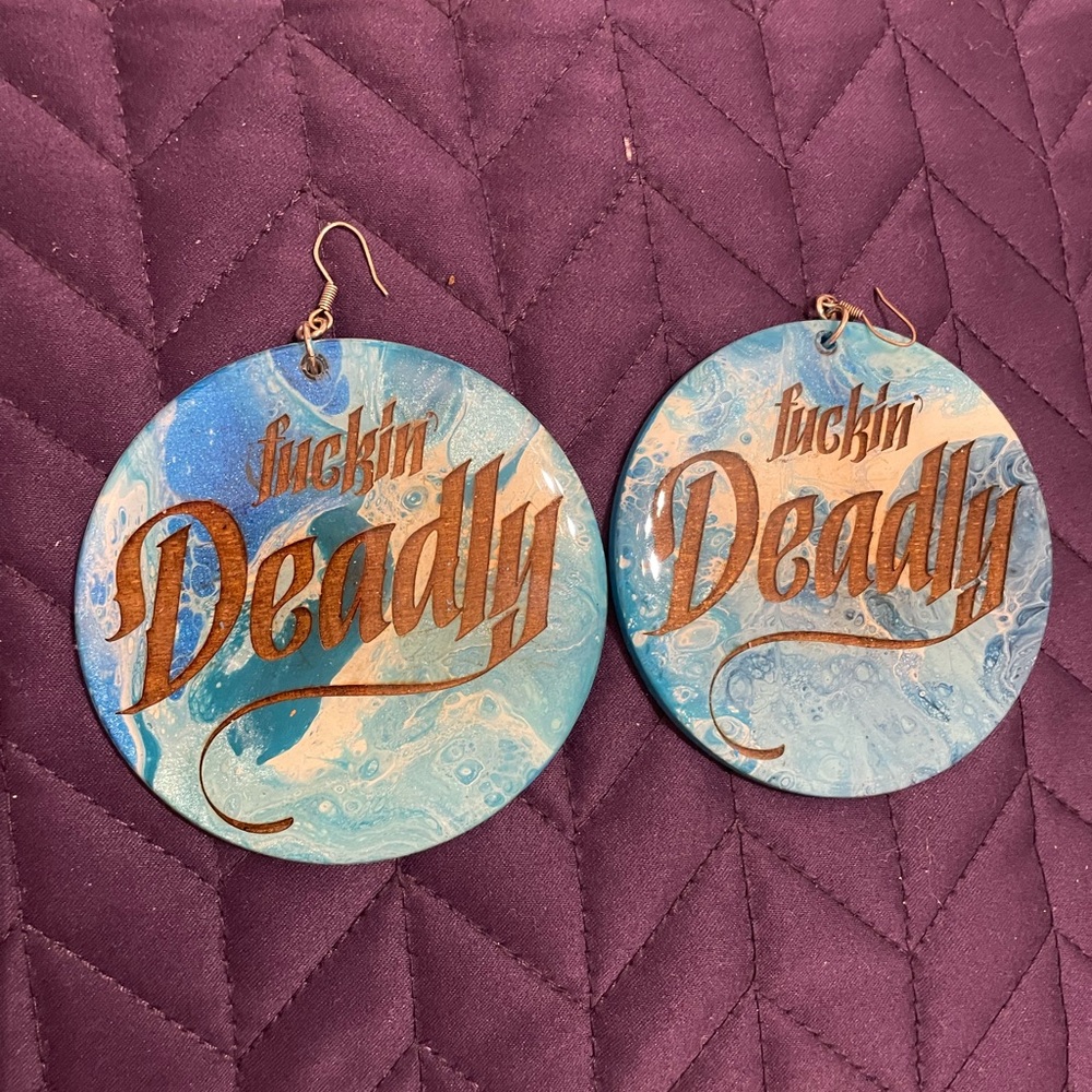 Handmade marbled earrings